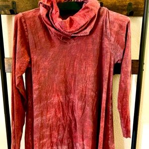 GAIA CONCEPTIONS CHUNKY COWL WANDERER TUNIC TOP XL AMETHYST PURPLE ORGANIC KNIT